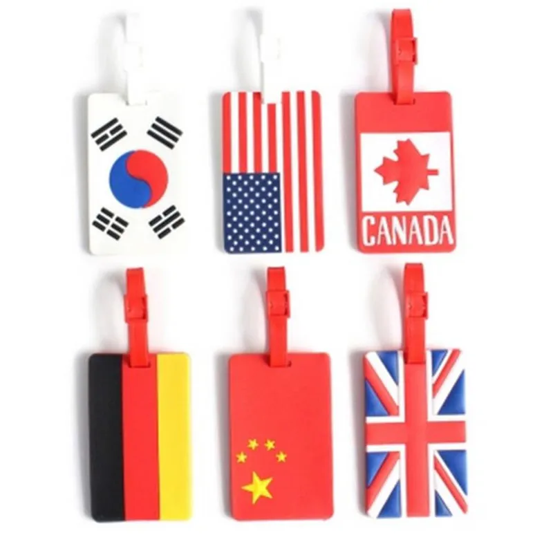 

2018 New National Flag Luggage Tag PVC ID Address Holder Baggage Label Travel Accessories Bag Portable Travel Tags for Suitcase