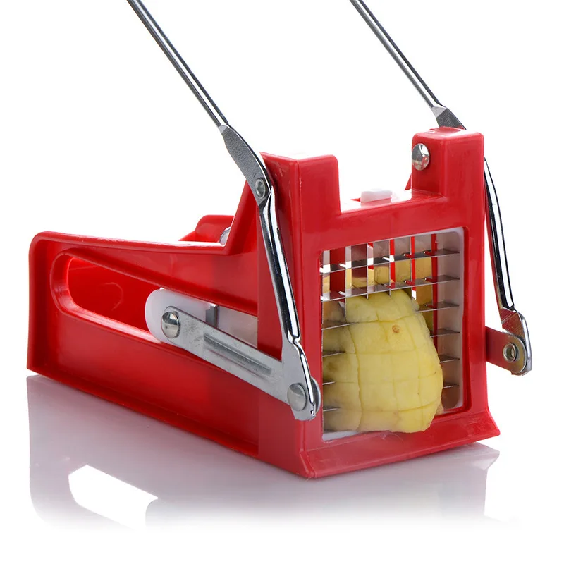

French Fry Cutter Potato Chips Strip Cutting Machine Stainless Steel Maker Slicer Gadgets Kitchen Accessories Chopper 2 Blades