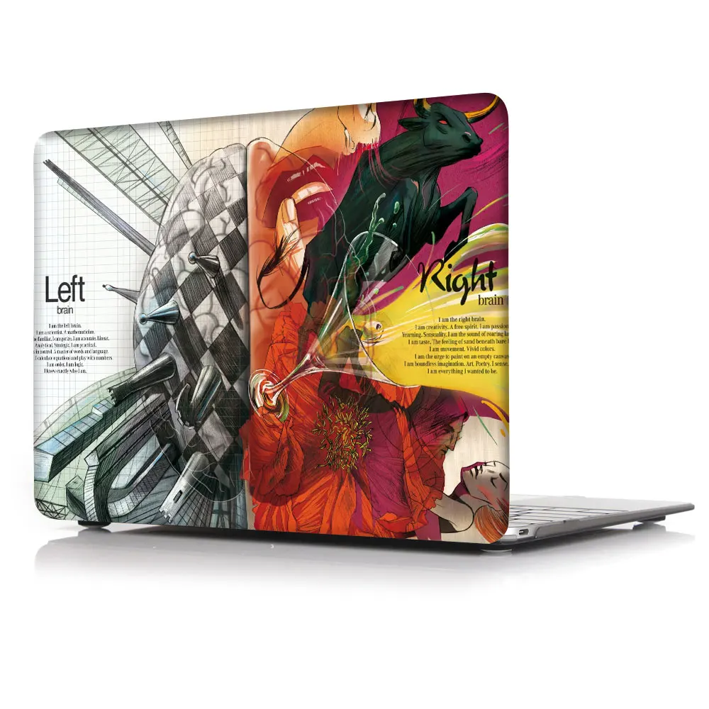 Мозговой узор ноутбук жесткий чехол и крышка клавиатуры для Apple Mac Book Macbook 11 13 15" - Цвет: Left Right Brain 5