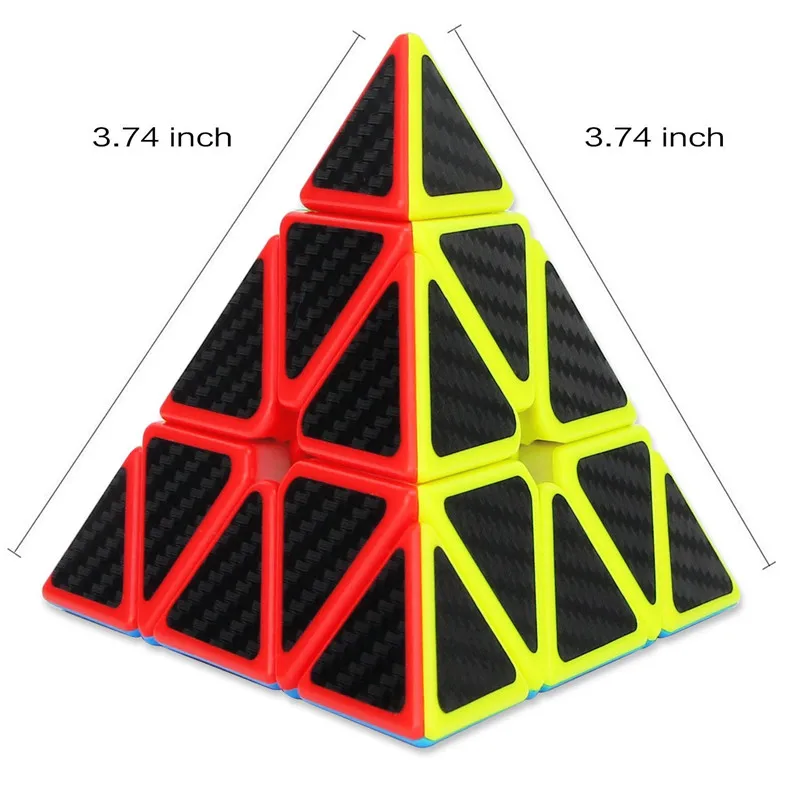 Магнитный Магический кубик Пирамида скоростной кубик треугольник углеродное волокно наклейка твисти головоломка для детей обучающая игрушка специальные игрушки#10