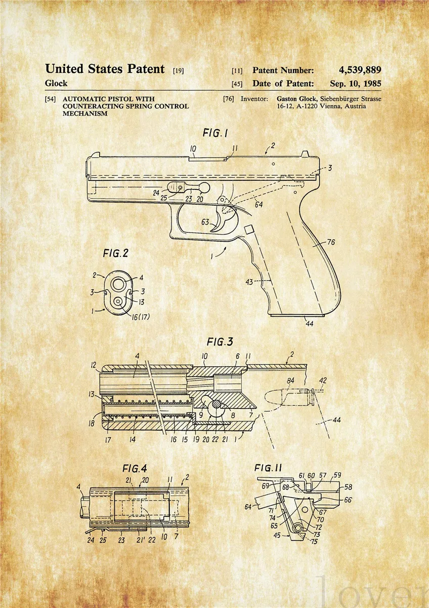 Пистолет Glock Luger пистолет M1 автомат для Garand ручной гвардия всемирно известный