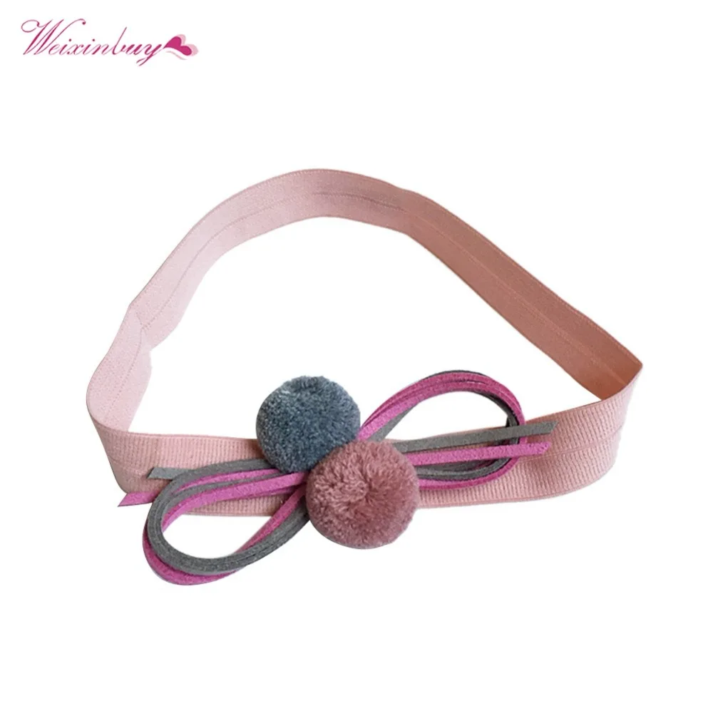 

WEIXINBUY Baby Girls Kids Blue violet ball Butterfly Knot Hair Headband Infant Bow Headgear Kid Band Children Hair Accessories