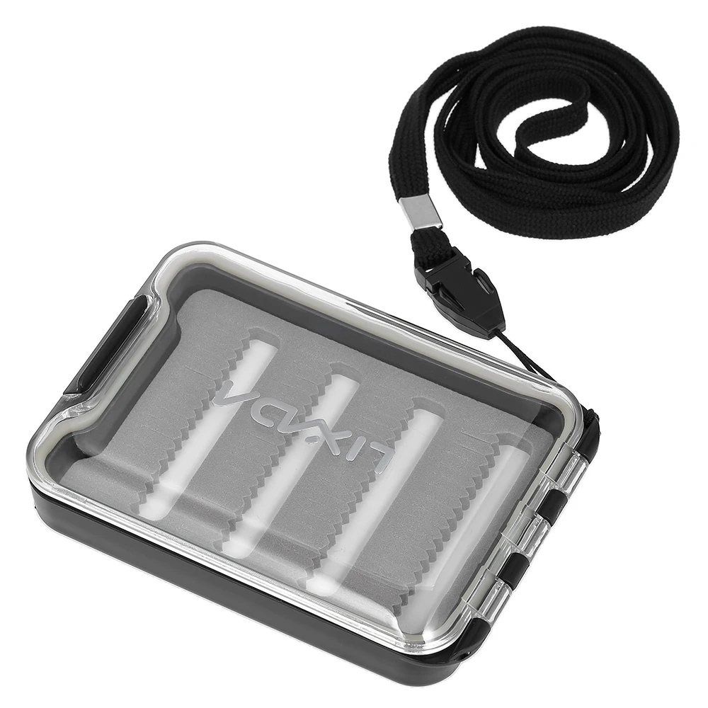 

Lixada Clear Fly Box Easy Grip Foam Portable Pocket Fishing Flies Box Case with Neck Strap