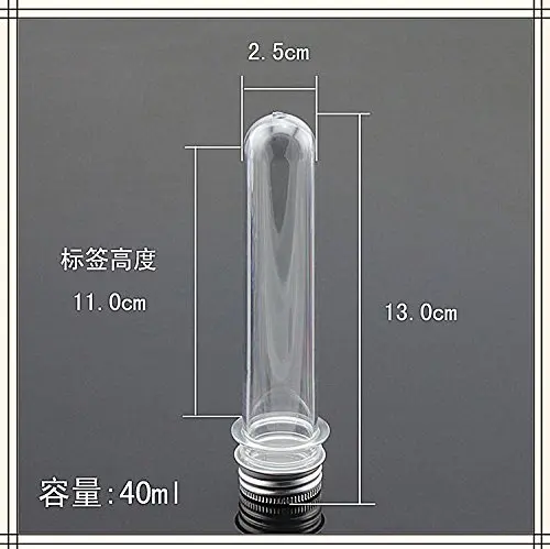 

50pcs 40ml Test Tube With Screw Cap Packaging Bottle 25x142mm 5.6-Inch Aluminum Cap Packing Tube With Pressure Sensitive Seal