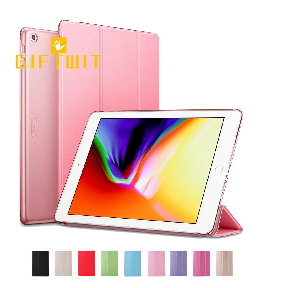 

Tri-fold Case For iPad 2/3/4, Luxury Silk Smart Magnetic Tablet Cover Translucent Frosted PC Back Auto Sleep/Wake Case