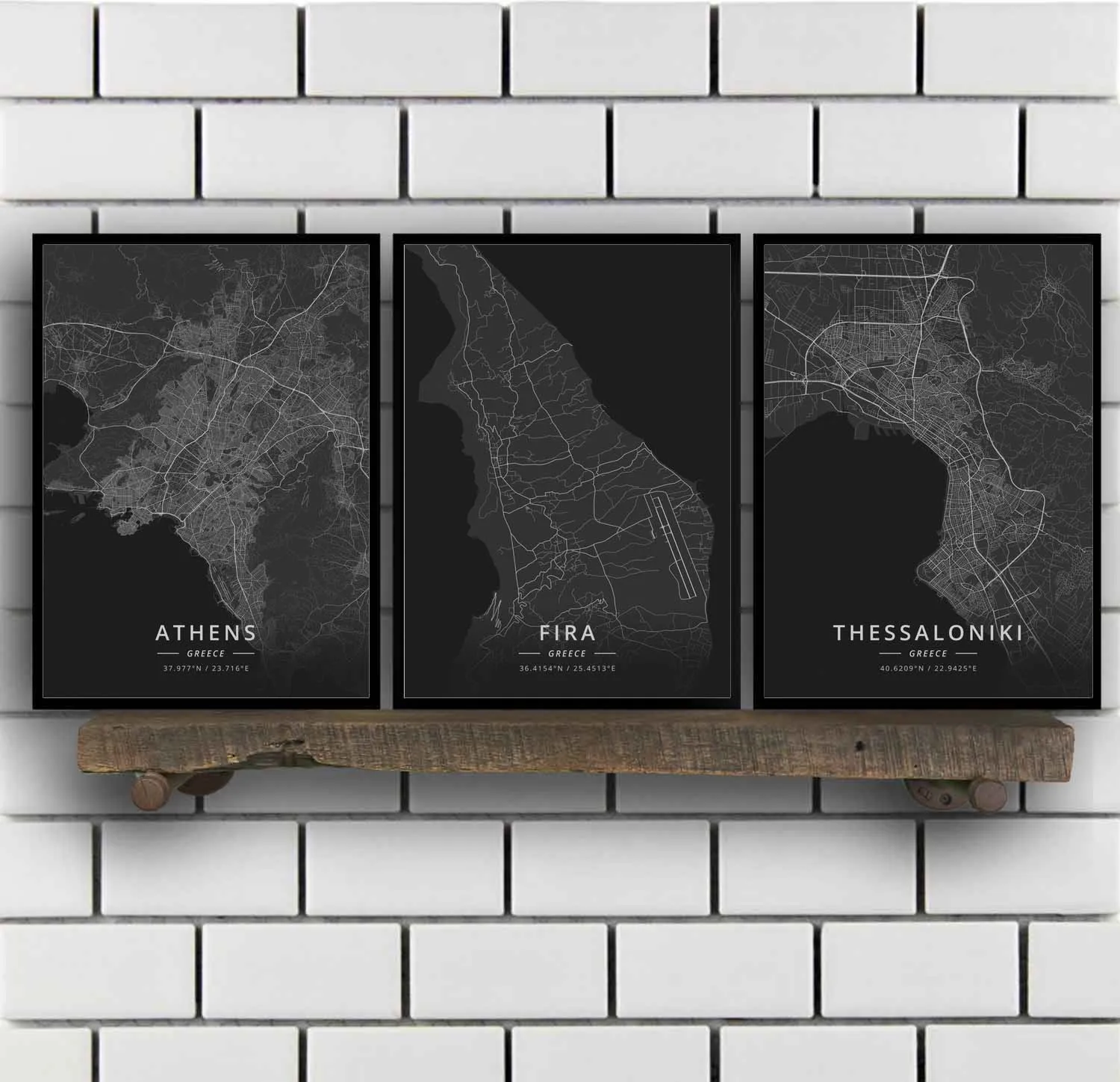 

Athens Fira Thessaloniki Greece Poster