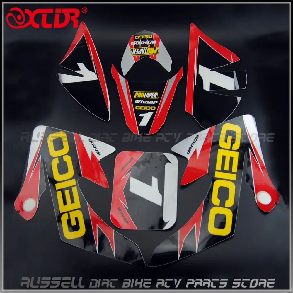 Набор наклеек GEICO графических для HONDA CRF50 CRF 50 F 2004 2014 SDG SSR XR50|graphics kit decals sticker|honda crf