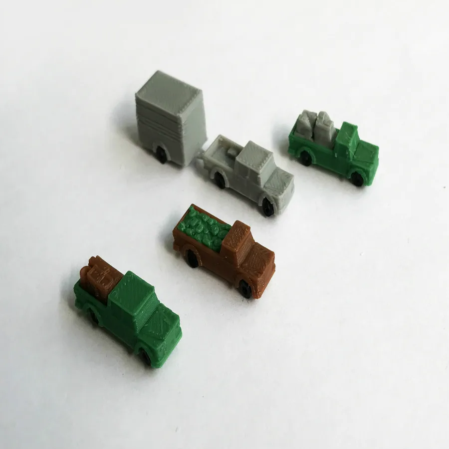 

Train railway model scene N ratio 1:160 rural American pickup truck with 4 cargo sets