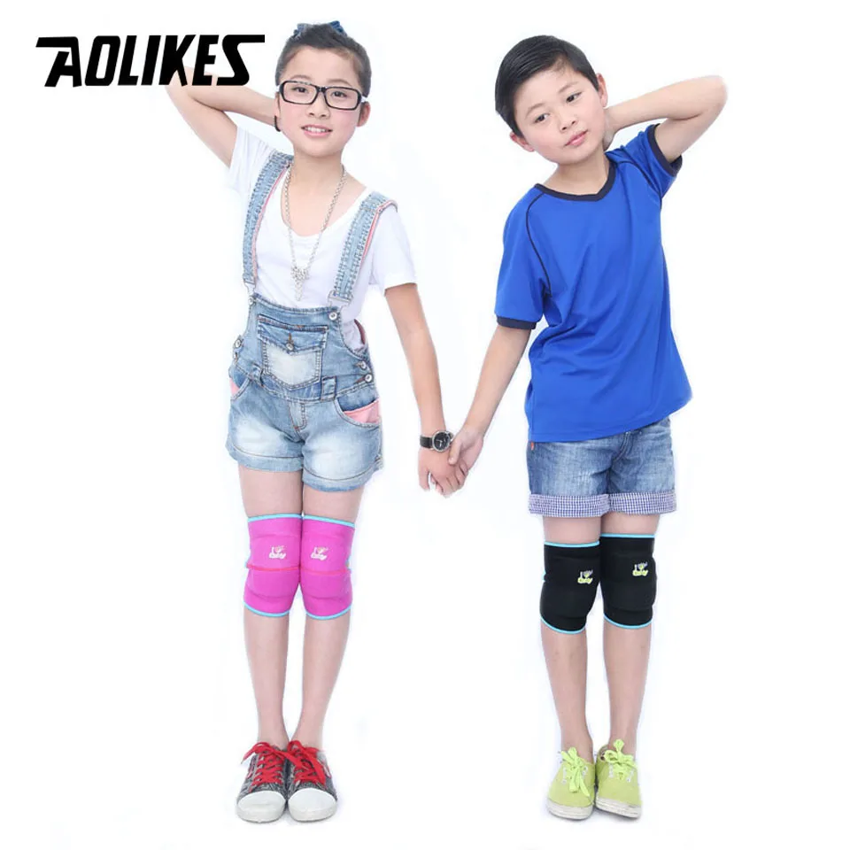 Aolikes 1 زوج الاطفال رشاقته الإسفنج مكافحة تحطم سادات الركبة للرقص الأطفال نيبادس الركبة حامية التزلج الدراجات