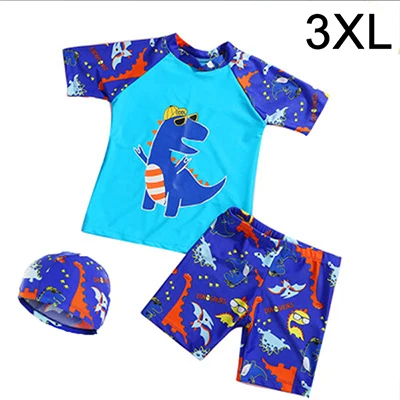 1-XXXL Купальник для маленького мальчика, купальник с героями мультфильмов, детская пляжная одежда с короткими рукавами и шапочка для плавания, защита от солнца на пляже купальник для серфинга - Цвет: 1-XXXL