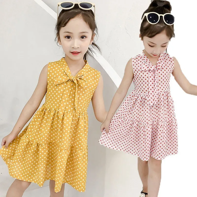 Платье в стиле пэчворк розового и желтого цветов платья для маленьких девочек 2019 г. летняя одежда для школы для подростка, одежда для