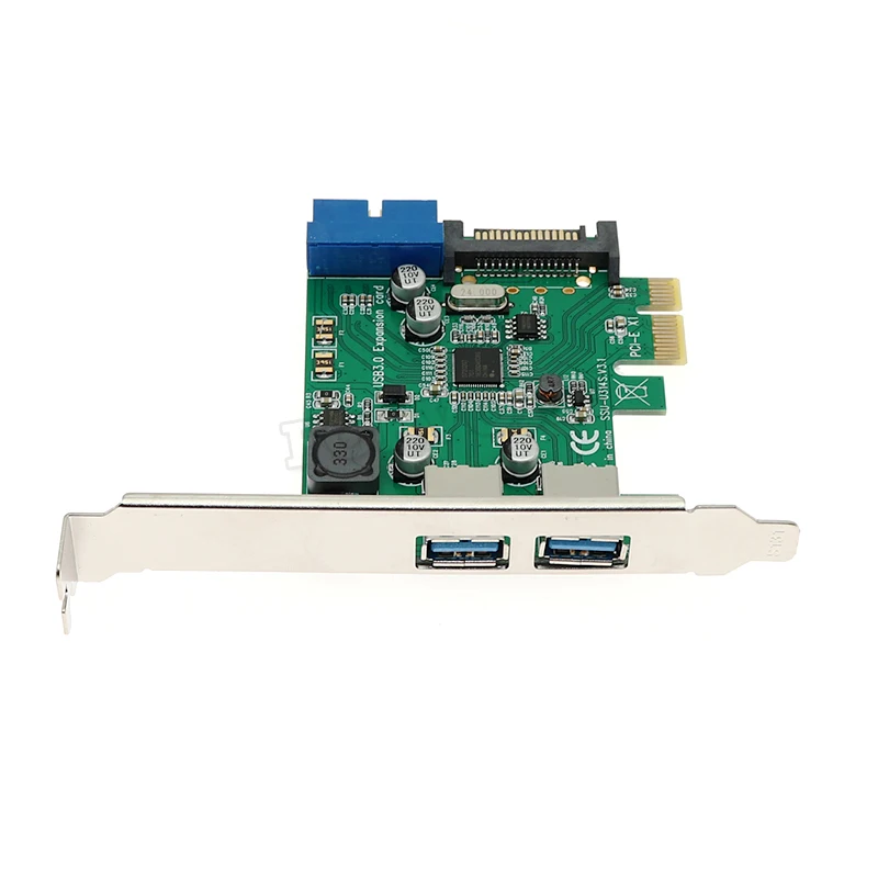 4 Ports USB 3.0 PCIe PCI Express Expansion Card 2 External Ports & 2