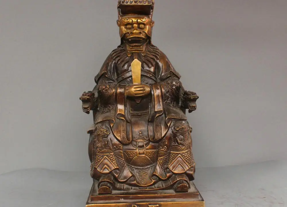 

17" China Myth Dragon King King Of Dragon Bronze Statue
