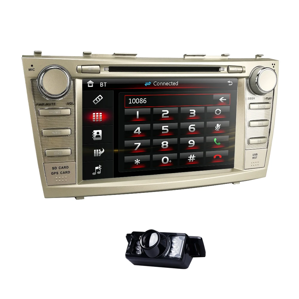 Cheap 7Inch 2 din HD Touch screen Car DVD player for Toyota CAMRY 2007-2011 AURION 2006-2011 Bluetooth SWC USB Mirror link Free Camera 2