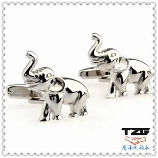

20pairs/lot SILVER ELEPHANT ANIMAL DRESS SHIRT CUFFLINKS ZOO MAMMAL TRUNK BRASS CUFF LINKS