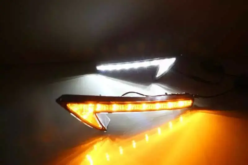 

eOsuns LED DRL daytime running light for toyota CRV CR-V 2015-16, wireless switch control, yellow turn signal