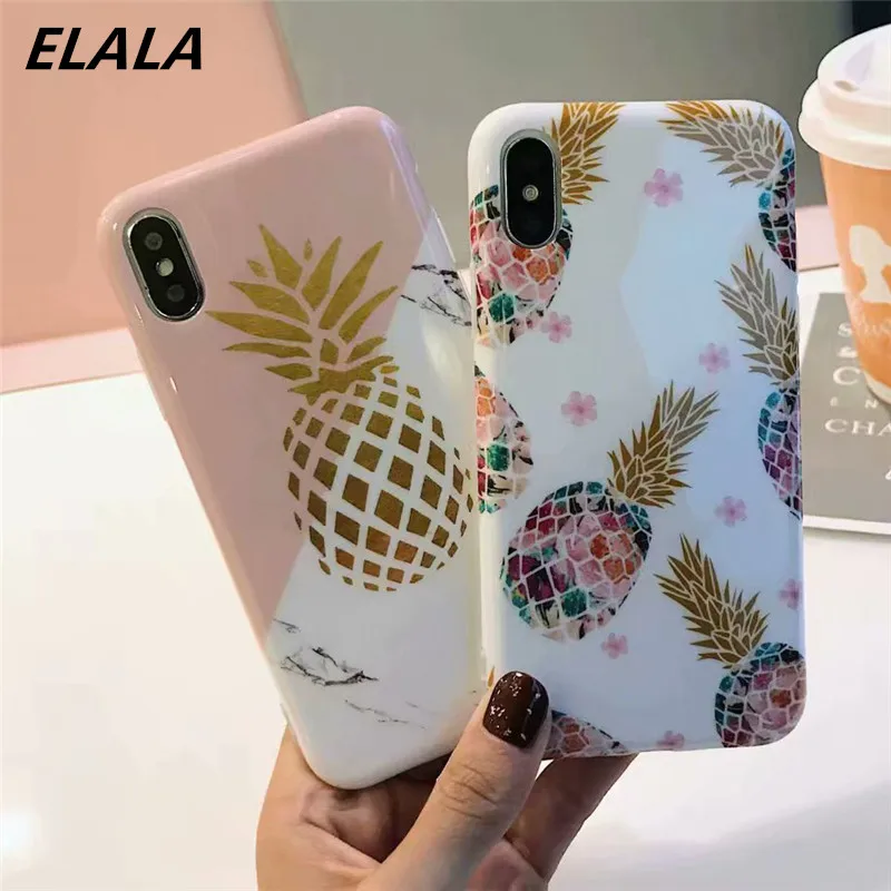 

Elala Glitte Marble Case For iPhone 7 Case Silicon Soft TPU Mix Colors Pattern Cute Cover For iPhone 6S 7 8 Plus X XR XsMax Case