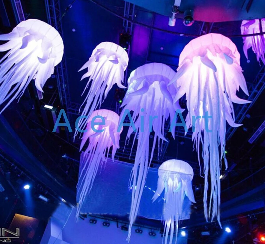6 pcs Wedding decoration Giant Jellyfish hanging LED lights Inflatable