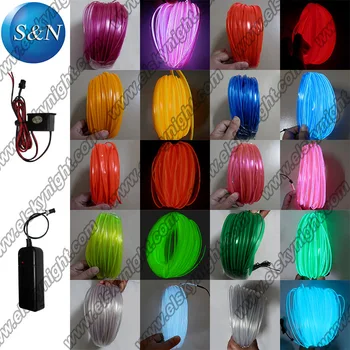 

(2 Sets/Lot ) Ultra brightness 2.3mm EL Skirt wire/Welted wire -5M with Inverter/Set +Free shipping