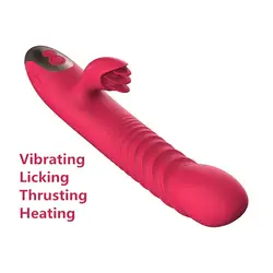 Секс-игрушки клитор G-spot Вибраторы Thrusting дилдо ласки языком вибрирующий мастурбатор вращающийся отопления массаж Волшебная палочка