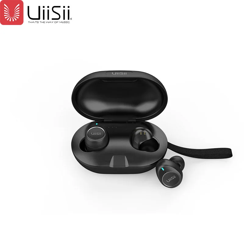 UiiSii TWS60 V5.0 bluetooth наушники сенсорные умные Мини Музыкальные Игровые наушники с микрофоном Беспроводные водонепроницаемые спортивные наушники - Цвет: Черный