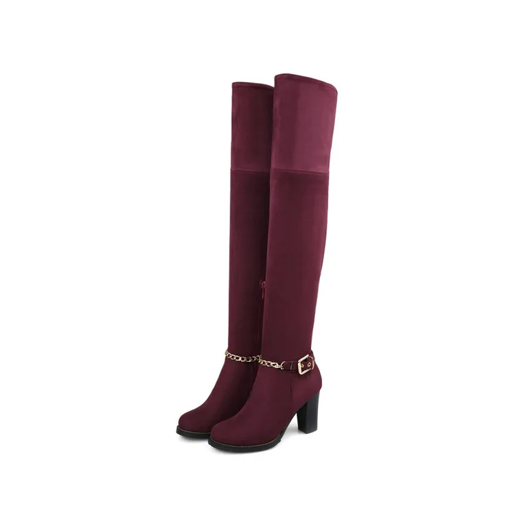 

2016 Big Size 34-43 High heels autumn Winter Shoes For Women Sexy Casual Slip-on Ribbons Women's Boots Big size 8156