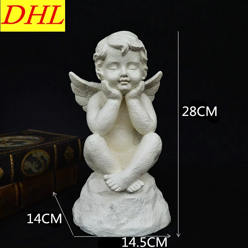 

Continental Cute Girl And Boy Statue Figure Angel Bust Gypsum Desktop Home Decorations Collectible Colophony Crafts L2159