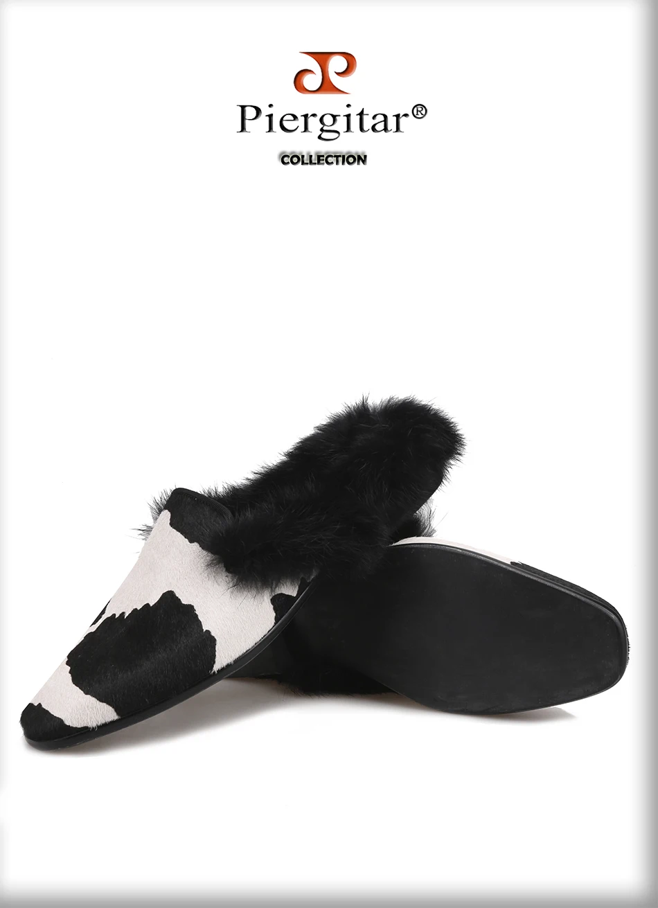 Piergitar/новые стильные мужские тапочки с мехом сзади; модные модельные мужские туфли большого размера мужские тапочки для курения