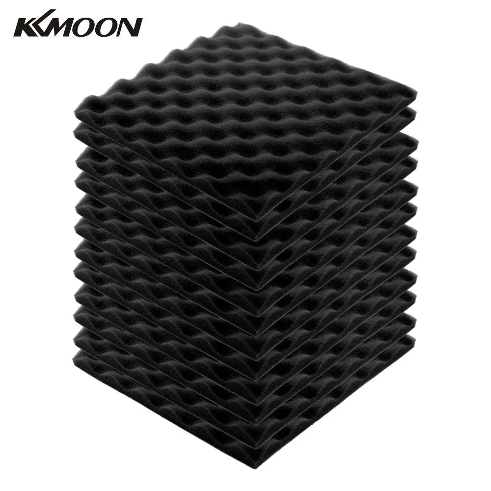 

12 pcs Recording Studio Soundproof Wedge Foam Video Room Sound Noise Insulation Sponge Wall Deadening 300 * 300 * 20mm