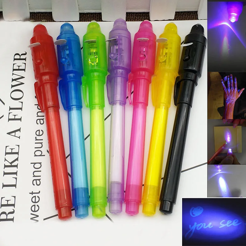 Creative Magic UV Light Invisible Ink Pen Funny Marker Pen For Kids  Students Gift Novelty Item Korean Stationery School Supply