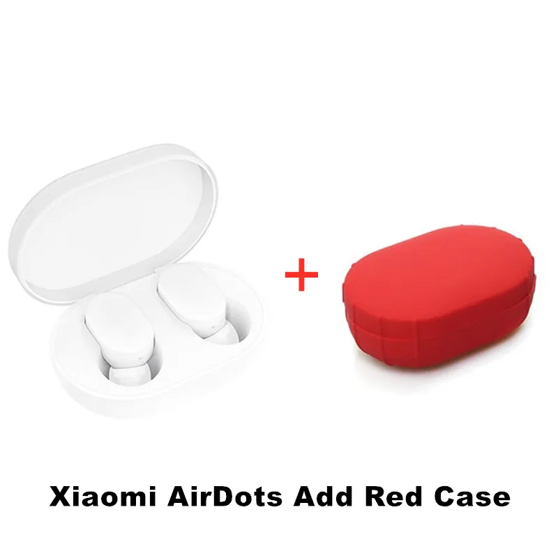 Add Red Case Оригинальные наушники Xiao mi AirDots Bluetooth 5,0 Youth Edition mi True беспроводные наушники-вкладыши Bluetooth 5,0 TWS Air Dots гарнитура - Цвет: Add Red Case