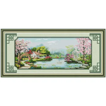 

The plantation of love (whole scene) Chinese Cross Stitch Kits Paintings Cross Stitch Patterns DMC 11CT Printed On Canvas