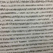 Новые акции 5 ярдов silver сетка блеск ручной печати наклеенного Блеск Африканский шнурок для невесты торжественное платье H-181036