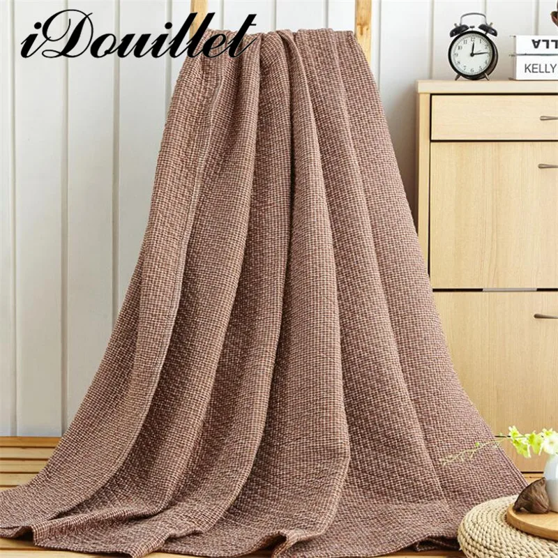 

Muslin 100% Cotton and Terry Towel Blanket Bed Coverlet Plaid Pattern bedding