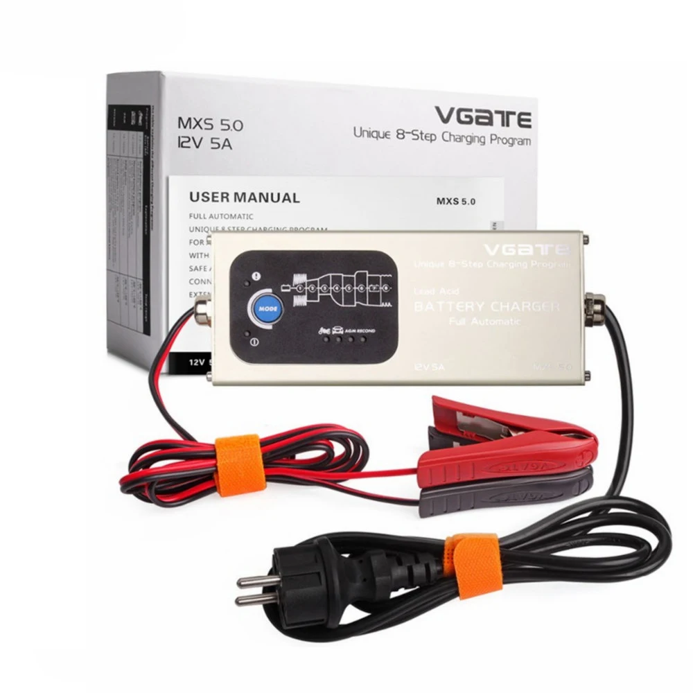 

BEST Vgate MXS 5.0 Smart Lead Acid Battery Charger MXS 5.0 Fully Automatic 12V 5A With Temperature Compensation Car MXS 5.0