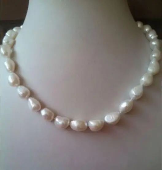 

Hot sale new Style >>>>>10-13mm REAL SOUTH SEA WHITE BAROQUE PEARL NECKLACE 17