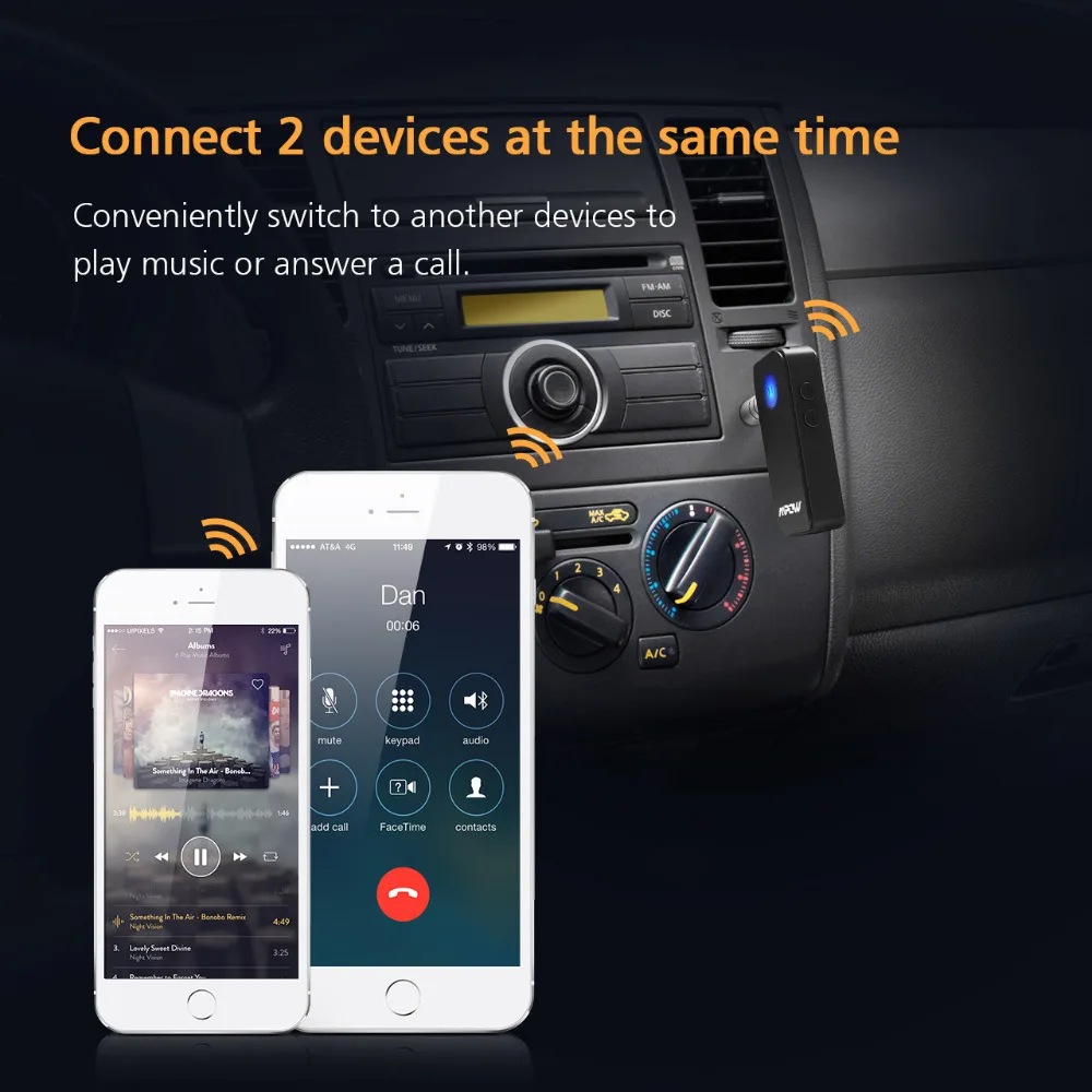 Mpow BH044 беспроводной Bluetooth V4.1 приемник автомобильный адаптер 3 5 мм стерео выход