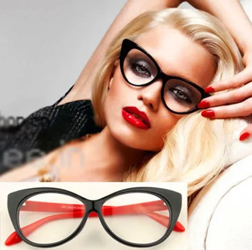 Оправа для очков, Модный выбор, форма кошачьего глаза, Простые Стеклянные очки, Женские оправы для очков, декоративные оптические очки