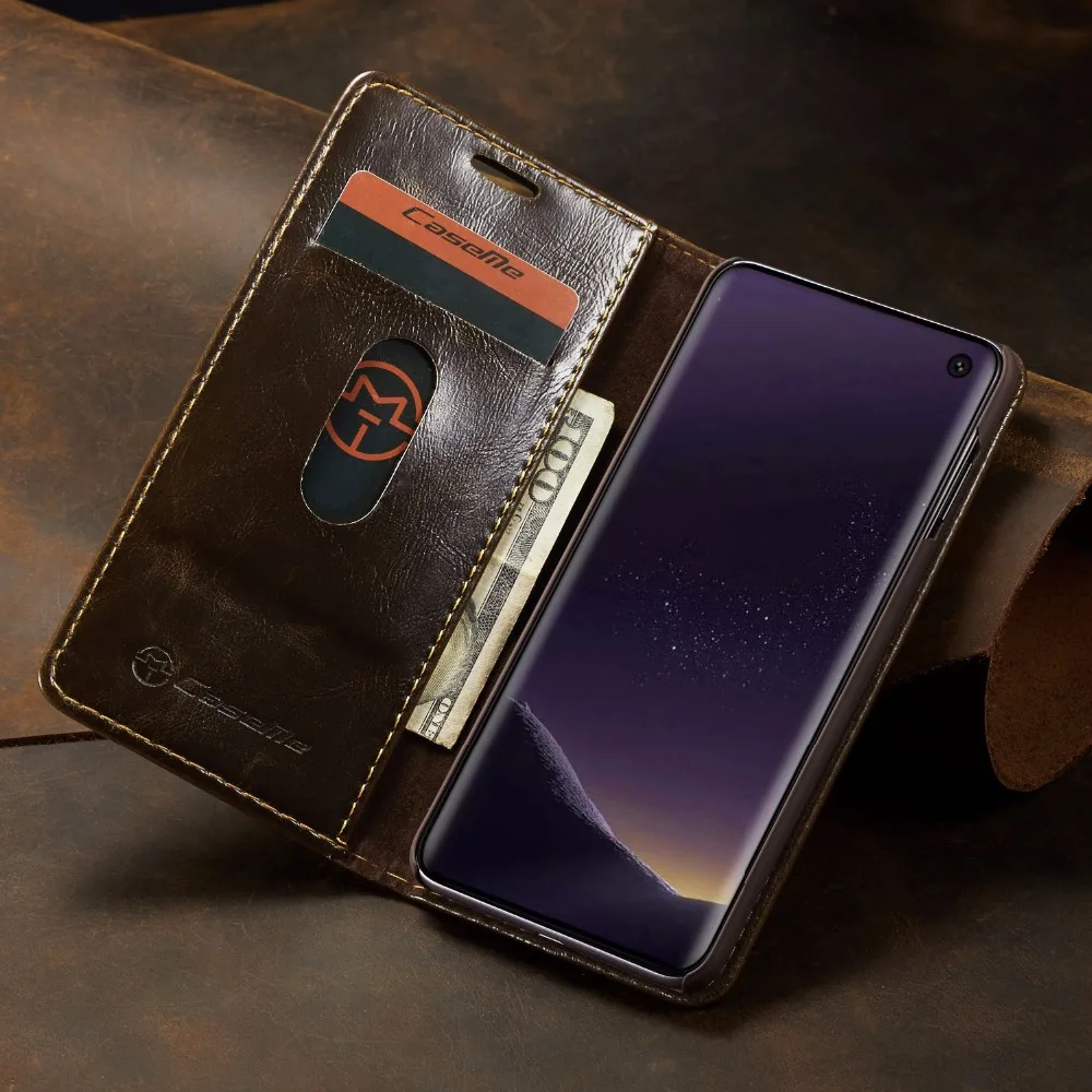 Для samsung S10 чехол samsung Galaxy S10 plus чехол Магнитный кожаный защитный чехол Caseme Galaxy S10 Lite чехол