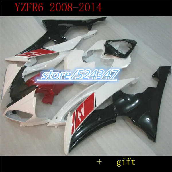 B Motorcycle Accessories &amp Parts YZF600 R6 2008 - 2014 08 09 Plastic Fairings White Red YZFR6 2009 Fairing | Автомобили и