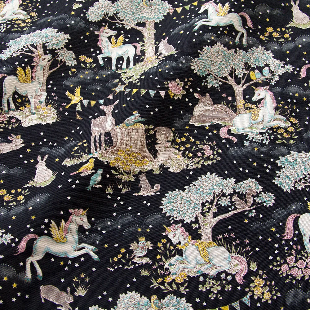 

50cm*110cm Japanese Kokka Oxford Cotton Fabric Patchwork Quilting Cloth Fabric Textile For Sewing Unicorn D