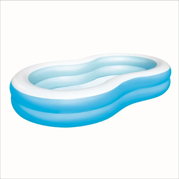 

54117 Bestway 8.6'x62"x18"/262*157*46cm Double-Ring Big Lagoon Family Pool/8-Shape 2-Ring Inflatable Swim Pool for Kids & Adult