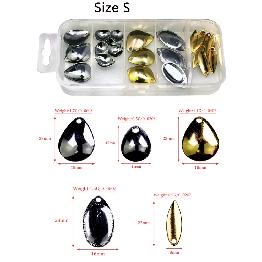 50pcs/lot Fishing Spinner Blade Smooth Spoons 0.5g-4g Iron Spoons Plaice 100pcs clevises DIY Kit Fishing Tackle - Image 6