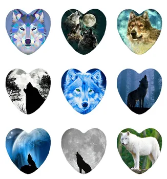 

Hot sale 5pcs12mm20mm25mm Blue Wolf Howling Wolf Handmade Photo Glass Drop Style Cabochons Jewelry Accessories