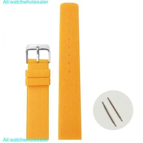 20mm Nice Yellow Silicone Jelly Rubber Ladies  Men Watch Band Straps WB1071R20JB