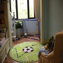 Зеленый футбольный ковер гостиной спальни ковер мультфильм прикроватный стул круглый компьютерный мальчик игровой коврик акриловый коврик