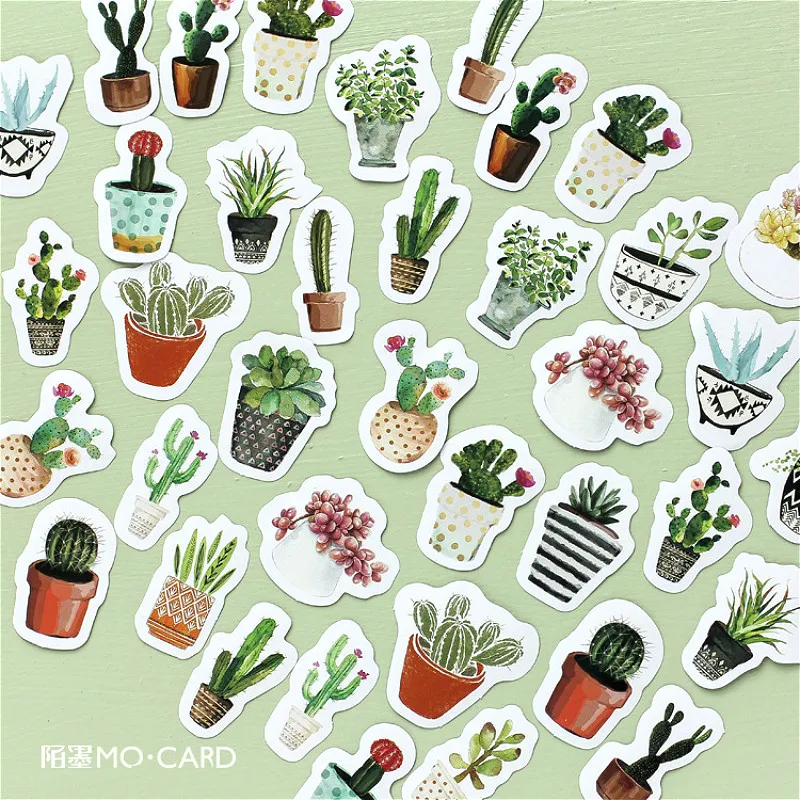 

Hot Sale Succulent Plants Stationery Stickers Diary Handmade Adhesive Paper Japan Sticker Scrapbooking Stationery