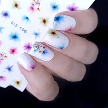 1 лист, цветные наклейки для ногтей, Водные Наклейки, китайская краска, цветы, переводные наклейки для ногтей, искусство для ногтей, сделай сам, украшение, водная горка
