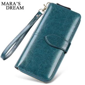 

Mara's Dream New Fashion Long Women Wallets Female Genuine Leather Womens Wallet Zipper Design With Coin Purse Wallet Clutch Bag