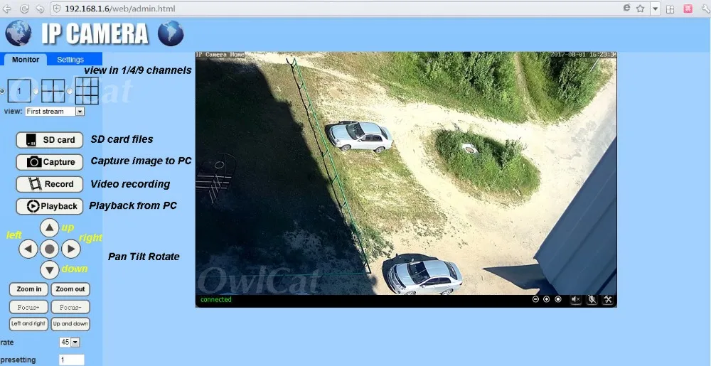 OwlCat Hd 1080 P Крытый IP Камера Wifi Smart Интеллектуальное человеческого тела Auto Tracking дома Видеоняни и радионяни аудио двухстороннее обсуждение